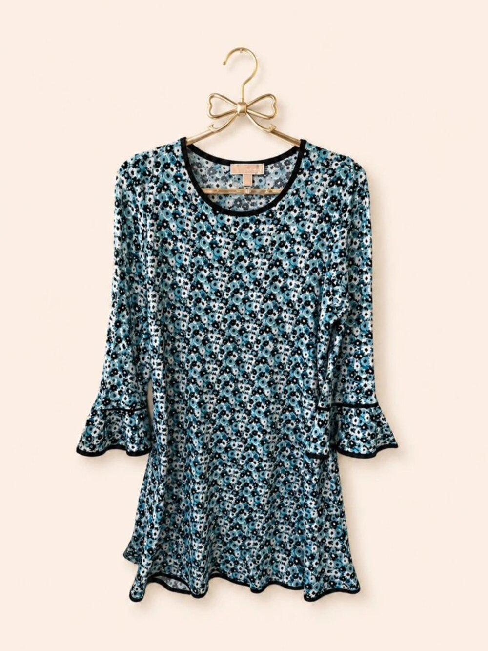 Michael Kors Floral Bell Sleeve Midi Dress L